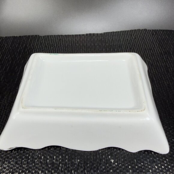 Antique Persian Fine Porcelain Ceramic Rectangular Dish Tray Plate Raised Paint - Picture 6 of 11